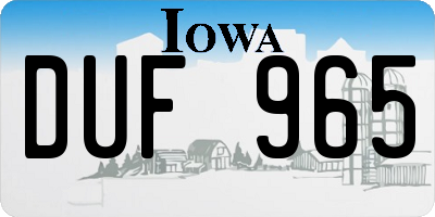 IA license plate DUF965
