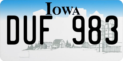 IA license plate DUF983