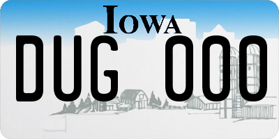 IA license plate DUG000