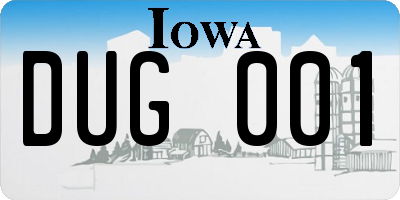 IA license plate DUG001