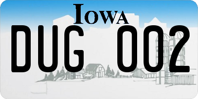IA license plate DUG002