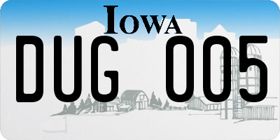 IA license plate DUG005