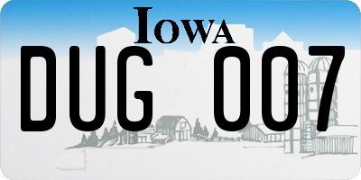 IA license plate DUG007