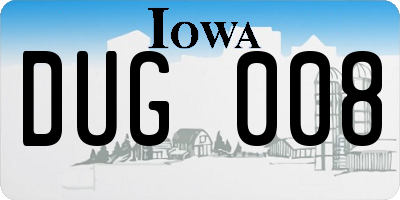 IA license plate DUG008