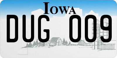IA license plate DUG009