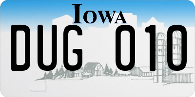 IA license plate DUG010