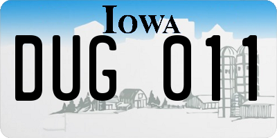 IA license plate DUG011