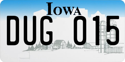 IA license plate DUG015