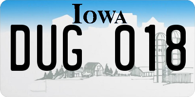 IA license plate DUG018