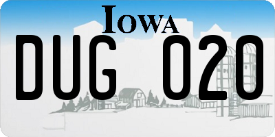 IA license plate DUG020