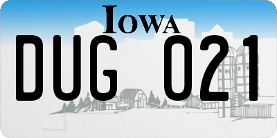 IA license plate DUG021