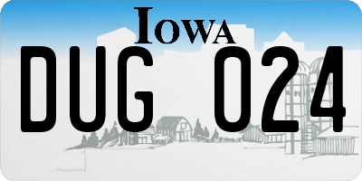 IA license plate DUG024