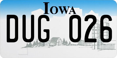 IA license plate DUG026
