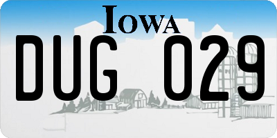 IA license plate DUG029