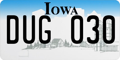 IA license plate DUG030
