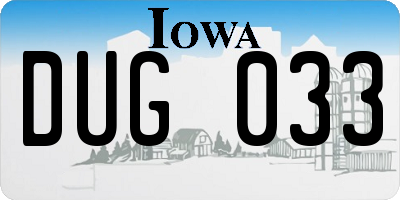 IA license plate DUG033