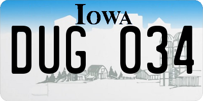 IA license plate DUG034