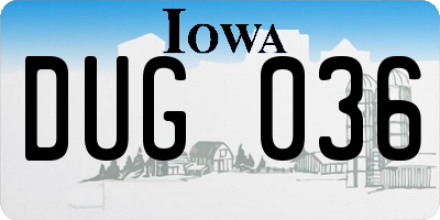 IA license plate DUG036