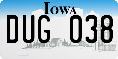 IA license plate DUG038