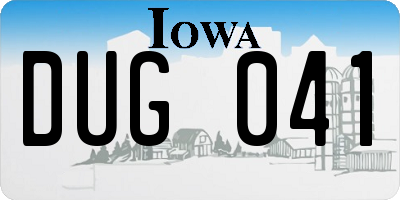 IA license plate DUG041