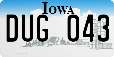 IA license plate DUG043