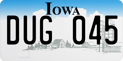 IA license plate DUG045