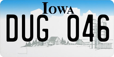 IA license plate DUG046