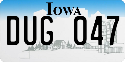 IA license plate DUG047