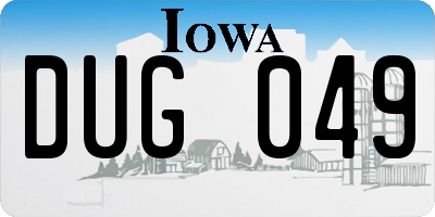 IA license plate DUG049