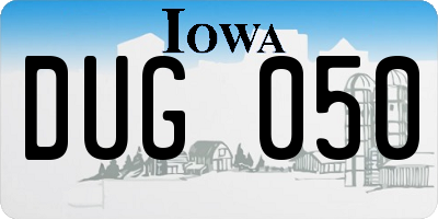 IA license plate DUG050