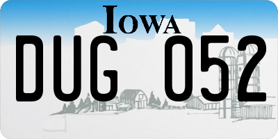 IA license plate DUG052