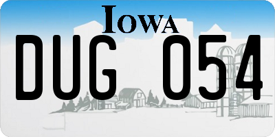 IA license plate DUG054