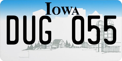 IA license plate DUG055