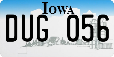 IA license plate DUG056