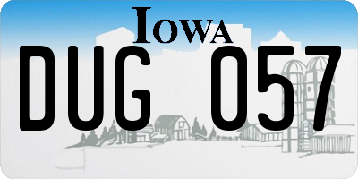 IA license plate DUG057