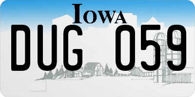 IA license plate DUG059