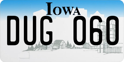 IA license plate DUG060