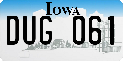 IA license plate DUG061