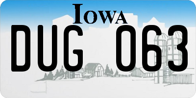 IA license plate DUG063