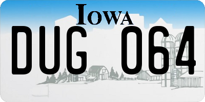 IA license plate DUG064