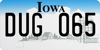 IA license plate DUG065