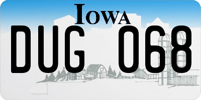 IA license plate DUG068