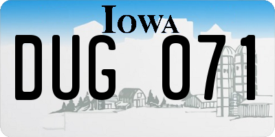 IA license plate DUG071