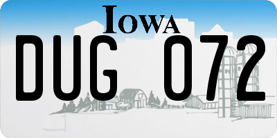 IA license plate DUG072