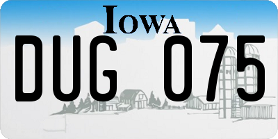 IA license plate DUG075