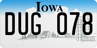 IA license plate DUG078