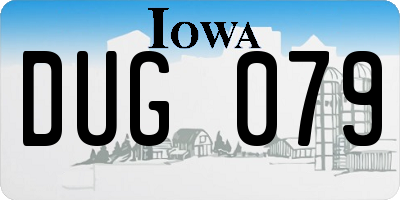 IA license plate DUG079