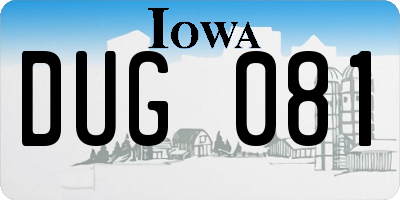 IA license plate DUG081