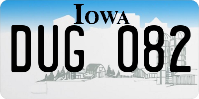 IA license plate DUG082