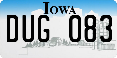 IA license plate DUG083